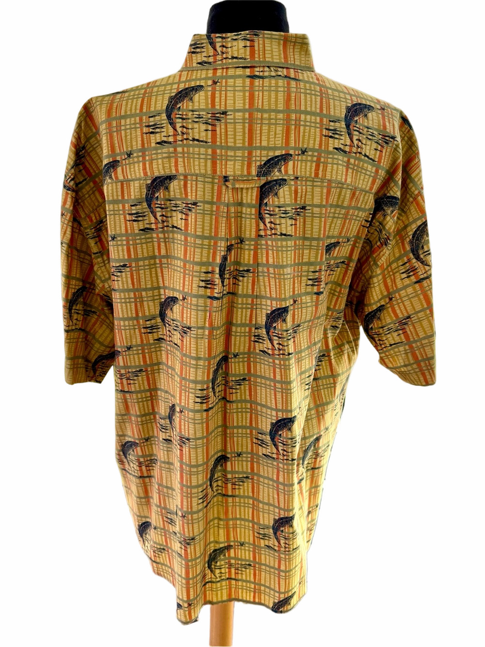 Woolrich Curry Fish & Dragonfly #6643 Short Sleeve Button Down Shirt Size XL - Picture 4 of 10